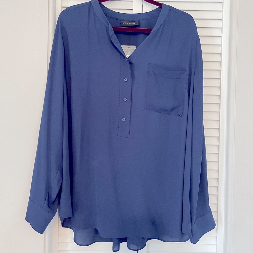 NWT Lane Bryant long sleeve blouse in navy